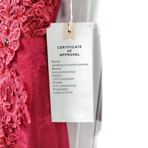 NWOT Baby Online DRESS Red Lace Dress 6 - Picture 13 of 16